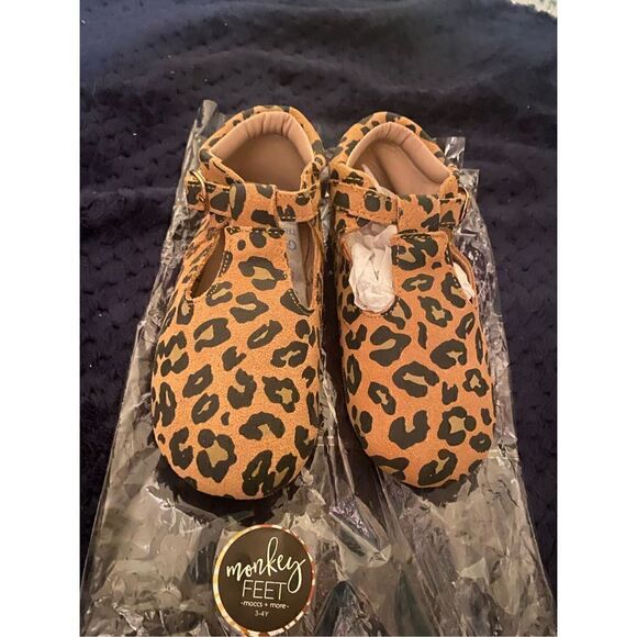 Monkey Feet Animal Print Mary Janes/ Ballet shoes sz 3-4Y - Picture 1 of 8